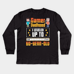 Best Father Gamer Dad 60 Years Kids Long Sleeve T-Shirt